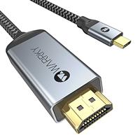 WARRKY 4K USB C to HDMI Cable, [Gold-Plated Plugs, Stable-High-Speed] 1.8M Thunderbolt 4 to HDMI Cab