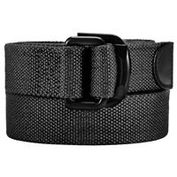 Bluecton Men Plus Size Canvas Belt Double D Ring Black Fabri