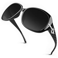 GQUEEN Oversized Polarised Sunglasses Womens Ladies UV400 Protection Vintage Fashion Trendy Sunglass