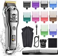 Hatteker Hair Cutting Kit Pro Hair Clippers for Men Professional Barber Clippers IPX7 Waterproof Cordless Beard Trimmer Hair Trimmer