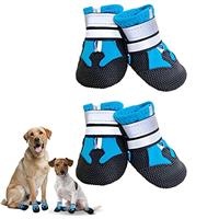 Dricar Dog Shoes, Set of 4 Dog Boots for Injured Paws, Waterproof Anti Slip Dog Shoes for Walking, Paw Protectors with Reflective Straps for Small Medium Large Dog