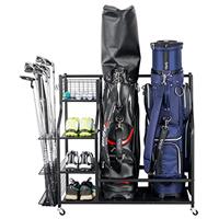 Mythinglogic Golf Storage Rack, Golf Organiser with Wheels, Golf Club Organisers Extra Large Design for Golf Bag Storage and Other Golf Club Accessories