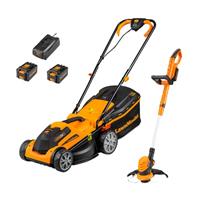 LawnMaster MX 24V 34cm Cordless Lawnmower Plus Spare BatteryMX 24V 4.0Ah Lithium Ion Battery and F