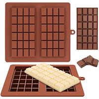 Webake Chocolate Bar Moulds Silicone 2 Pcs Break-Apart Candy Molds for Chocolate Chunk Protein Energy Bar, Easy Release Candy Molds