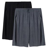 2 Pack Men's Lounge Wear Pyjama Shorts Super Soft Comfy Men's Pyjama Shorts Bottoms Modal Light and Breathable Father's Day Gift