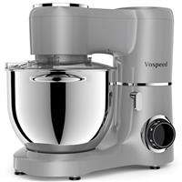 Vospeed Stand Mixer 1500W 8L Cake Mixer Electric Kitchen Food Mixer with Stainless Steel Bowl, Beater, Dough Hook, Whisk for Baking, Dishwasher Safe (Black)