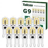 Tailcas G9 LED Light Bulbs 3W, (Equivalent 30W Halogen Bulb) Mini Led Lamp Warm White 360 Degree 300LM 3000K AC/DC 220-240V for Lighting Decor, Chandelier Home (10 Packs)