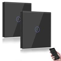 BSEED Smart Light Switch,Compatible with Alexa and Google Home WIFI Touch Switch, Tempered Glass Touch Screen Switches (Neutral Line Need)