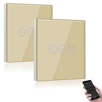 BSEED Smart Light Switch,Compatible with Alexa and Google Home WIFI Touch Switch, Tempered Glass Touch Screen Switches (Neutral Line Need)