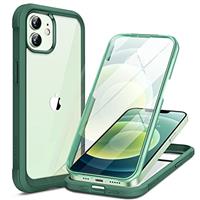 Miracase Compatible with iPhone 11/12/12 Pro Case 6.1 inch, [Built-in Glass Screen Protector] Full Body Rubber Bumper Case Cover