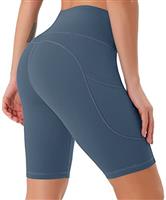 JOYSPELS Womens High Waisted Sports Shorts - Running Shorts with Sides Pockets, Non See Through Yoga Cycling Shorts for Women