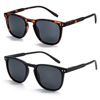 ZENOTTIC 2 Pack Polarised Sunglasses Womens Mens Retro Vintage Round and Square Sun Glasses with UV4