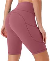 JOYSPELS Womens High Waisted Sports Shorts - Running Shorts with Sides Pockets, Non See Through Yoga Cycling Shorts for Women