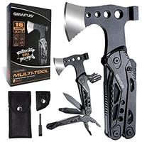 GIRIAITUS Camping Multitool Accessories Gifts for Men Dad 16 in 1 Upgraded Multi Tool Survival Gear with Hammer Pliers Saw Screwdrivers Bottle Opener Whistle & Portable Sheath