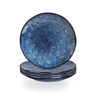vicrays Porcelian Round Dessert Plate, 20.3 cm, Round, Microwave, Oven, Dishwasher Safe, Scratch Resistant, Porcelain Fluted Suitable for Salad, Fruit, Snack, Home, Party, Restaurant, Set of 4