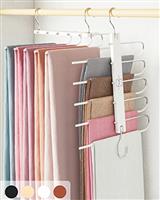 MORALVE Trousers Hangers Space Saving - European Beechwood Scarf and Jeans Hangers - Wardrobe Organiser and Space Saver Trouser Rack, Leggings Hanger, and Scarf Holder with 360 Swivel Hook