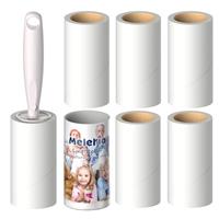 MELERIO Lint Rollers 5 Refills Full 420 Sheets with Protective Cover,1 handle with 6 Extra Sticky Lint Roller Set for Clothes, Sofa, Bed and Carpet, Lint Roller for Pet hair, Cat Hair, Dog Hair, Dust