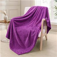 Exclusivo Mezcla Extra Large Fleece Throw Blanket, Soft Jacquard Weave Waffle Pattern Throws for Sofa Settees