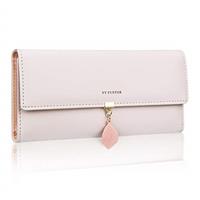 FT FUNTOR PU Leather Wallet with Leaf Pendant Purse for women