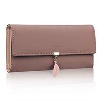 FT FUNTOR PU Leather Wallet with Leaf Pendant Purse for women