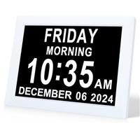 Johnziny2024 Newest Dementia Clock Digital Day and Date Clocks -8 Alarms,Memory Loss Day Clock Extra Large Non-Abbreviated Day & Month Digital Clocks for Seniors