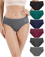 Benirap Womens Underwear Cotton Knickers Multipack, Ladies Panties Breathable Cotton Pants Comfy Hipster Briefs for Women (6 Packs)