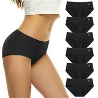 Benirap Womens Underwear Cotton Knickers Multipack, Ladies Panties Breathable Cotton Pants Comfy Hipster Briefs for Women (6 Packs)