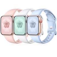 Maledan Pack 3 Straps Compatible with Apple Watch Strap 41mm 40mm 42mm 38mm 44mm 45mm 49mm, Soft Silicone Replacement Band for iWatch Series 9 8 7 6 5 4 3 SE