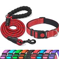 haapaw Reflective Dog Collar Padded with Soft Neoprene Breathable Adjustable Nylon Dog Collars for Small Medium Large Dogs