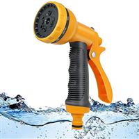 Garden Hose Pipe Spray Gun,10 Adjustable Patterns Hose Nozzle, High-Pressure Anti-Slip Water Hose Spray Gun for Plants & Lawns Watering, Car & Bike Washing and Pets Bathing