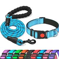 haapaw Reflective Dog Collar Padded with Soft Neoprene Breathable Adjustable Nylon Dog Collars for Small Medium Large Dogs