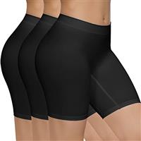 SIMIYA 3 Pack Anti Chafing Shorts Women Seamless Slip Shorts for Women Long Briefs Underwear Boyshorts Stretchy Safety Panty for Under Dresses Yoga Thigh Slimmers
