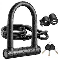 Bike Lock,20mm Heavy Duty Combination Bicycle u Lock Shackle 4ft Length Security Cable with Sturdy Mounting Bracket and Key Anti Theft Bicycle Secure Locks