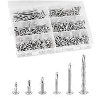 DN DENNOV 210pcs Self-Tapping Screws, Stainless Steel, M4.2 x 50mm/38mm/30mm/25mm/19mm/13mm, Phillips Head, Self-Drilling, Rust-Proof
