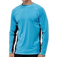 Arcweg Rashguard Men Long Sleeves Diving UV Protection UPF 50+ Elastic Rash Vest Loose Fit Top Swimming Quick Drying Surfing Pool T-Shirt Sports Top Rashie