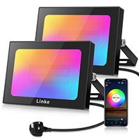 Linke LED RGB Floodlight Outdoor 60W, Smart Disco Light Colo