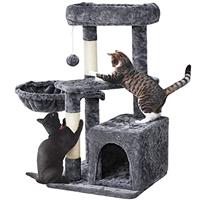 Yaheetech Kitten Tree Tower 87cm Cat Climbing Frame Indoor Small Cats Tree Tower w/Condo, Bigger Perch, Comfy Basket for Kitten Playing and Climbing