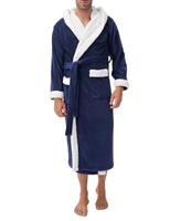 DAVID ARCHY Men's Bath Robe Ultra Soft Warm Collar Long Bathrobe Loungewear and Nightwear