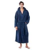 DAVID ARCHY Men's Bath Robe Ultra Soft Warm Collar Long Bathrobe Loungewear and Nightwear