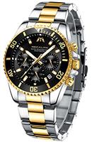 MEGALITH Mens Watches Designer Large Face Analogue Watch for Men Waterproof Stainless Steel Wrist Watch Luminous Date Gents Watches