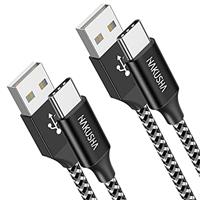 USB C Cable 2Pack Type C Charger Fast Charging Nylon USB C Charger Compatible for Samsung Galaxy S10 S9 S8 S20 Plus A3 A5 2017 Note 10 9 8, Huawei P10 P9, Google Pixel, Sony Xperia XZ, LG