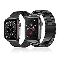 baklon Pack 2 Metal Strap Compatible with Apple Watch Strap 38/40/4142/44/45/49mm, iWatch Stainless Steel Mesh Loop Replacement Wristband for iWatch Series Ultra2/Ultra/SE2/SE/9 8 7 6 5 4 3 2 1