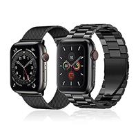 baklon Pack 2 Metal Strap Compatible with Apple Watch Strap 38/40/41/42/44/45/46/49mm, iWatch Stainless Steel Mesh Loop Replacement Wristband for iWatch Series Ultra2/Ultra/SE2/SE/10 9 8 7 6 5 4 3 2 1