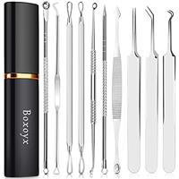 Blackhead Remover Pimple Popping Tool Kit, Boxoyx Professional Pimple Comedone Extractor Popper Tool Acne Removal Kit-Treatment for Pimple, Blackhead, Zit Removing, Forehead,Facial&Nose