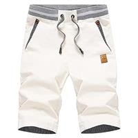 HCSS Mens Shorts Casual Summer Chino Shorts with Elastic Waist and Big Pockets