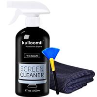 kulloomii Screen Cleaner Spray, 500ml Screen Cleaning Kit for Iphone, Ipad, TV, Monitor, Laptop, Computer, Macbook, Kulloomii 17oz Large Bottle Electronic Cleaner with Microfiber Cloth Wipes and Brush