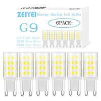 ZEIYEI G9 LED BulbsEquivalent to 40W HalogenNot DimmableEnergy Saving G9 LED Light Bulbs for DecorHome Office Lighting and More6Pcs