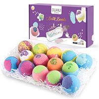 DUAIU 14pcs Natural Bath Bomb Set - Organic Bubble Bath Bombs with Essential Oils for Her Birthday, Anniversary, Valentine's, Mother's Day Gifts for Women, Mom, Girls