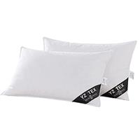 YZTEX 2 Pack Goose Feather and Down Pillows 100% Cotton Shell Soft Hotel Quality Pillows