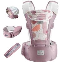 Baby Carrier, Bebamour Hip Seat Baby Carriers from Newborn with Horizontal Carry Way, Front and Back Baby Carrier Hipseat with Head Hood, Sucking Pads